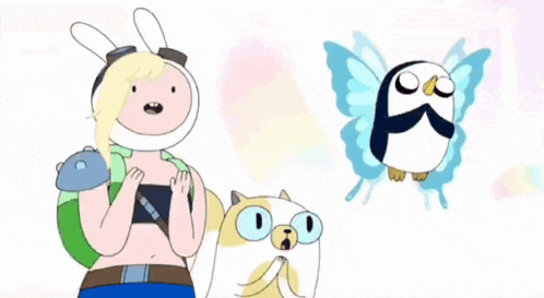 a cartoon says fuck each other and has a cat and penguin