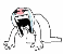 a black and white drawing of a person laying down with tears running down their face .