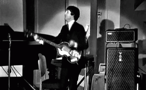 Paul Mccartney Playing Guitar GIF - Paul Mccartney Playing Guitar The Beatles GIFs