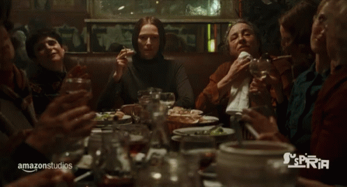 Stare Down Look Back And Forth GIF - Stare Down Look Back And Forth Dinner Table GIFs