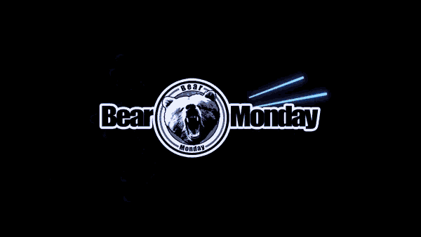 a logo for bear monday with a bear in the center