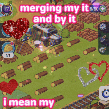 a screenshot of a game that says " merging my it and by it "