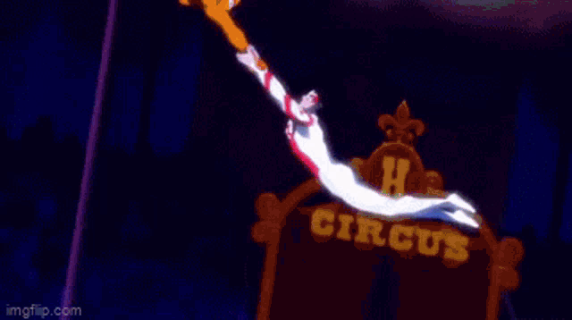 a person is falling into the water with a purple background .