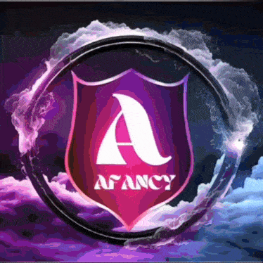 a fancy logo with a shield and a letter a