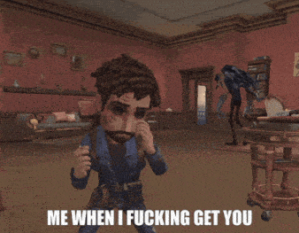 a man in a room with the words me when i fucking get you above him