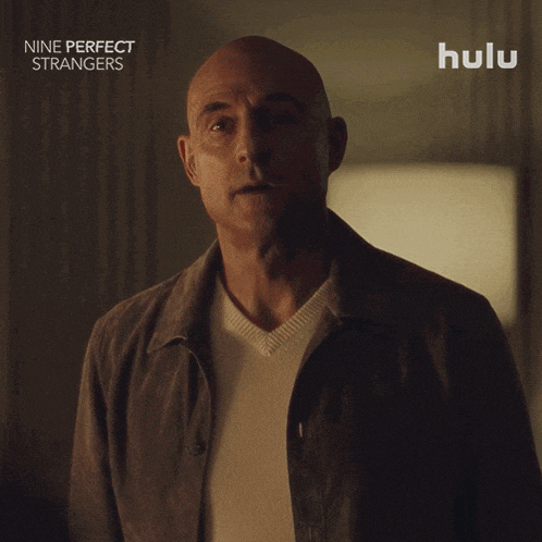 an advertisement for nine perfect strangers shows a man saying how did you know that