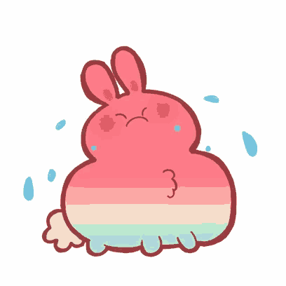 a cartoon drawing of a crying bunny with the number 3 on it