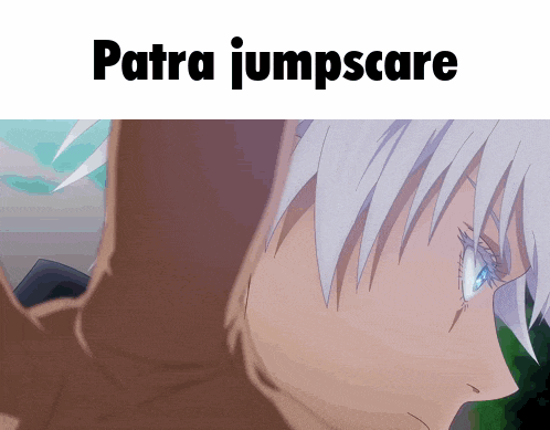 a picture of a person with the words patra jumpscare on the top