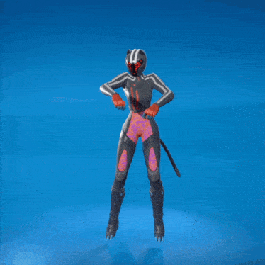 a video game character with a helmet and a cat 's tail