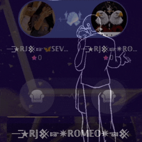 a drawing of a man in a suit with the name romeo on it