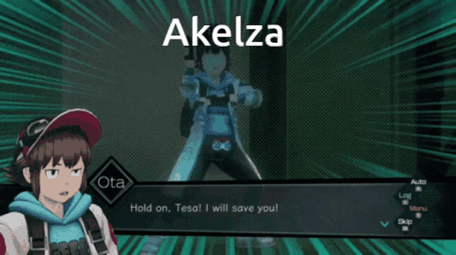 a screenshot of a video game with a character named akelza