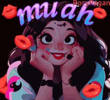 a cartoon drawing of a girl with the name roxy pagan on it