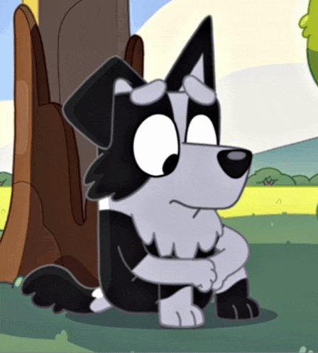 a cartoon dog is sitting under a tree