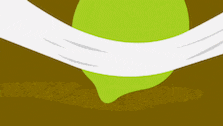 a green object with a white ribbon around it .