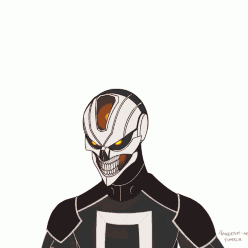 a drawing of ghost rider with flames coming out of his head