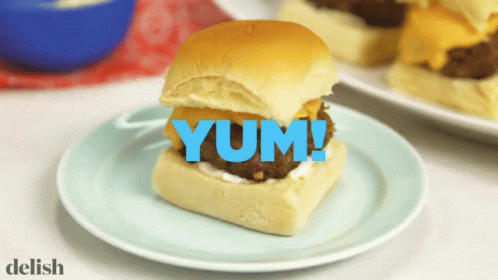 Yum Mini Burger GIF - Yum Mini Burger Bite GIFs