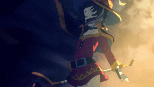 a drawing of a girl in a red dress with a sword