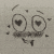a black and white drawing of a spongebob squarepants face with heart shaped eyes .