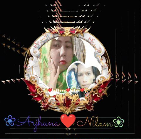 a picture of a woman and a man in a frame with the name nilam on the bottom