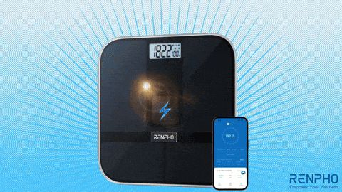 a renpho scale displays a weight of 182.2 pounds