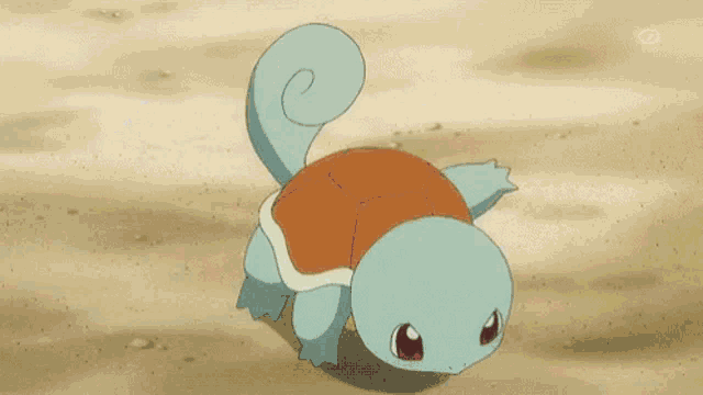 squirtle is a pokemon that is swimming in the water
