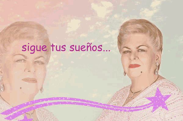 a woman in a pink dress stands in front of a sign that says " sigue tus sueños "