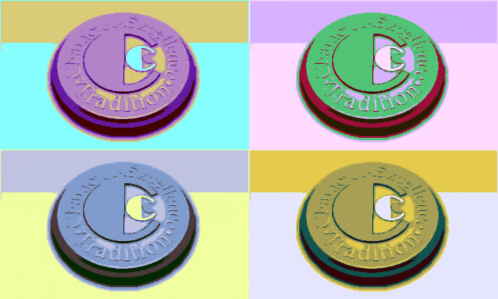 four different colored circles with the word traditions in the center