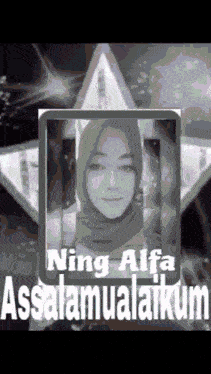 a picture of a woman in a hijab with the words " ning alfa assalamualaikum "