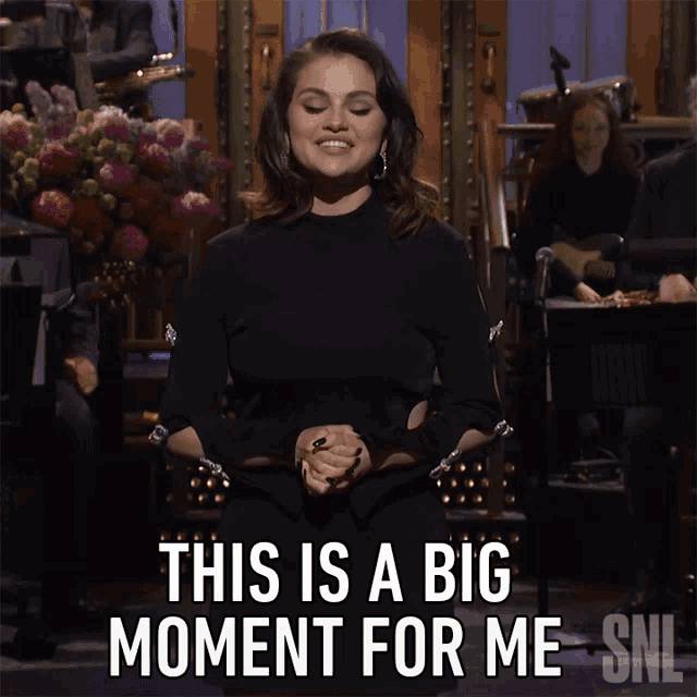 This Is A Big Moment For Me Selena Gomez GIF - This Is A Big Moment For Me Selena Gomez Saturday Night Live GIFs