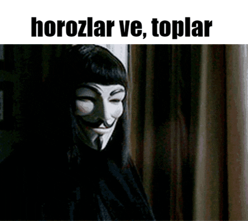 a woman wearing a mask is holding a red rose and the words horozlar ve toplar are below her