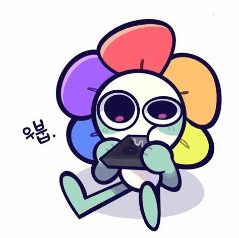 a cartoon of a flower holding a remote control .