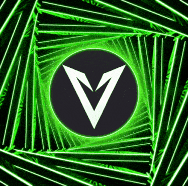 a green circle with a white v in it