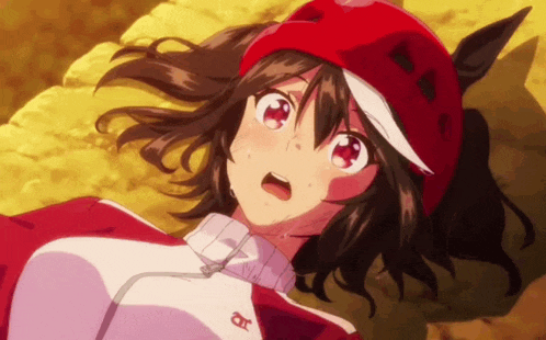 a girl wearing a red hat has the letter a on her shirt