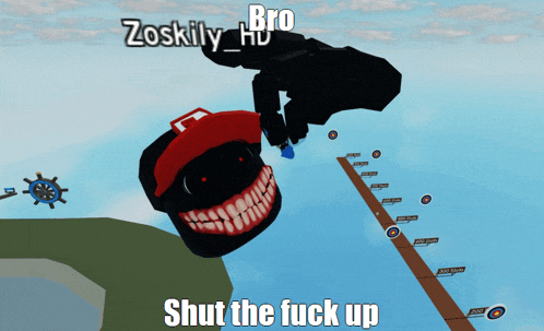 a screenshot of a video game with the words shut the fuck up
