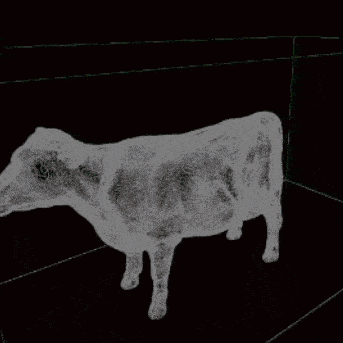 a computer generated image of a pig with a bunch of colorful smoke coming out of it .