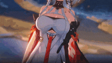 a close up of a woman 's breasts in a cartoon