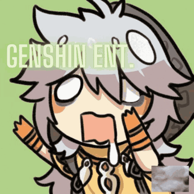 a cartoon of a girl with the word genshin ent written above her