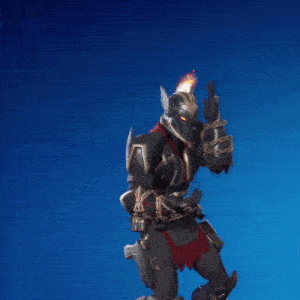 a knight with a flame on his helmet is holding a gun