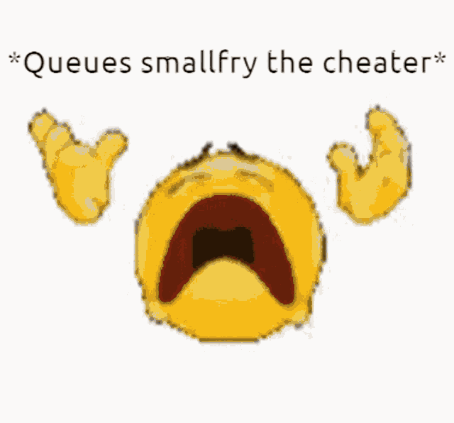 a pile of dirt with the words queues small fry the cheater written on it