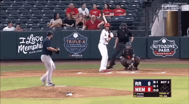 a baseball game is being played in memphis