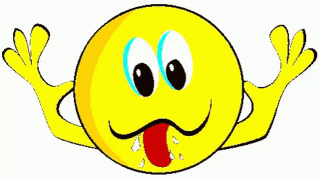 a cartoon smiley face with its tongue out
