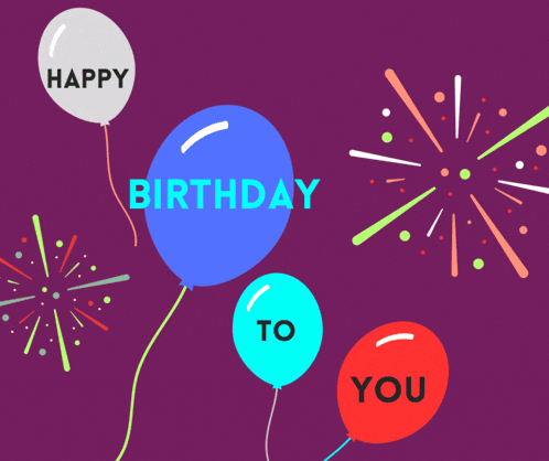 balloons with the words happy birthday to you on them