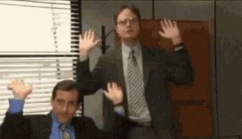 Party Hard Raise Hands GIF - Party Hard Raise Hands Office GIFs