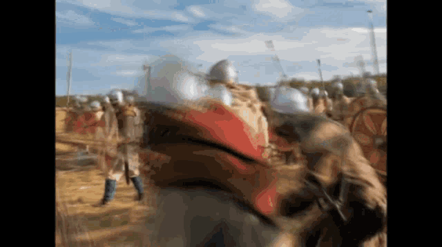 a blurry picture of a group of soldiers