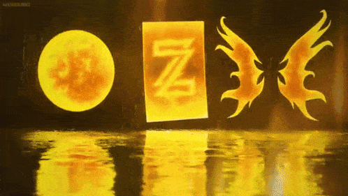 a drawing of a circle a square and a butterfly with the letter z on it