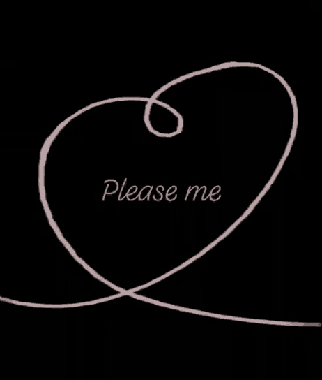 a drawing of a swirl with the words please me on it