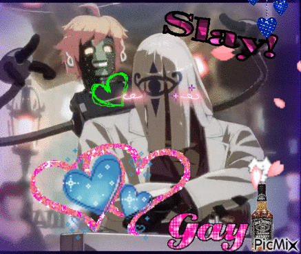 a purple background with hearts and a bottle of jack daniels on it