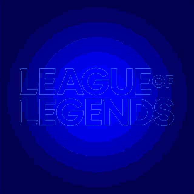 a blue background with the words league of legends glowing