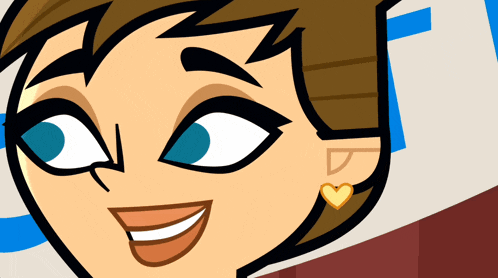 a cartoon character has a heart shaped earring in her left ear