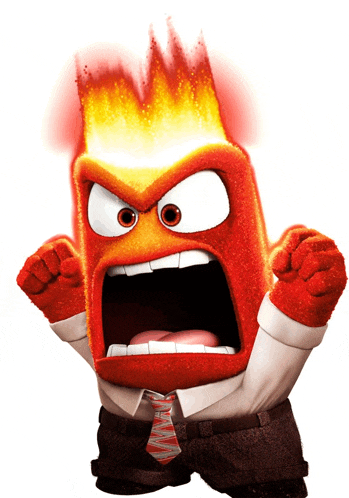 a cartoon character with flames coming out of his head is wearing a tie